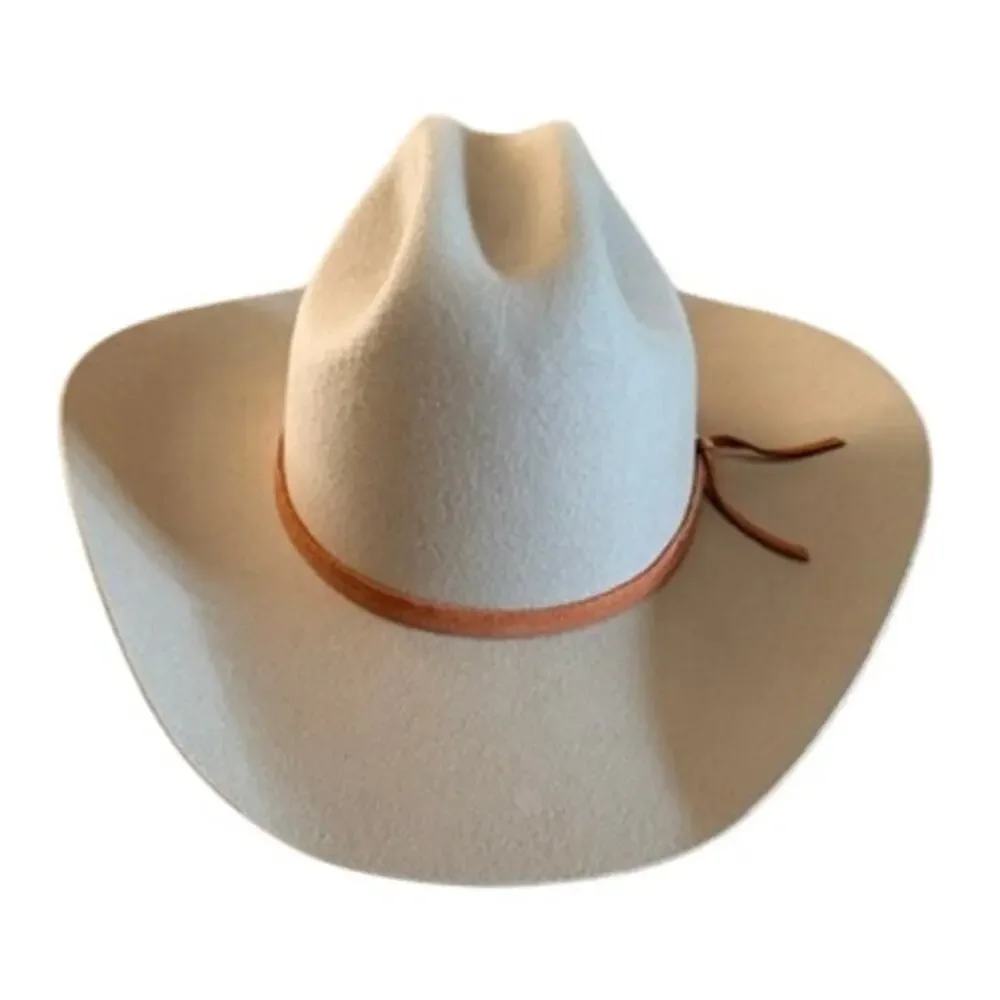 Brixton Cowboy Western Hat Beige Wool Felt Size S 7 56cm